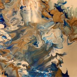 Original hand painted abstract Dutch pour on canvas